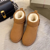 Snow Boots Women's Short Tube Thickened Cotton Shoes Non-slip Winter New Shoes Student Women's Shoes 2023 Black