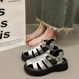 Women's Sandals Summer Breathable Comfortable Designer Woman Round Toe Thick Bottom Waterproof Platform Roman