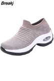 Autumn Women Breathable Mesh Sneakers Elastic Slip On Platform Vulcanized Shoes Running Shoes Walking Tennis Sock