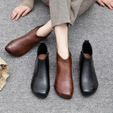 Flat Women's Shoes 2023 New Fashion Ankle Boots Retro Casual Plus Size Short Boots Zipper Solid Color Warm Flat