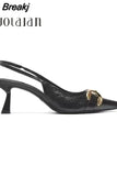 Womans Heeled Slingbacks Pointed toe Pumps Women Elegant Weddings bridal Shoes Ladies Casual High heels
