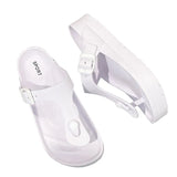 Summer Women Beach EVA Light Platform Flip Flops Solid Color Med Heel Non-slip Outdoor Female Indoor Slipper