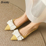 Bow-Knot Single Shoes Pointed Toe Women Flat Shoes Spring Autumn Small Leather