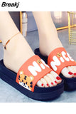 Home Slippers Women Slides Shoes Cartoon Animal Casual Girl Flip Flops Slide Sandals Beach Slides Bathroom Outer