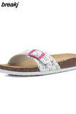 2023 New Fashion Summer Outside Cork Slipper Women Casual Beach Mixed Color Slides