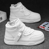 Sneakers High Top For Men Vulcanized Leather Shoes Platform Sneakers Fashion Mens Skateboard Shoes