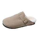 Slippers Female 43 Large Size Leisure Half Lazy Flat Round Cotton