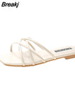 Women Slingback Sandals 2023 New Women's Shoes Summer Flats Casual Flip Flops Shallow Female Slides Open-toe