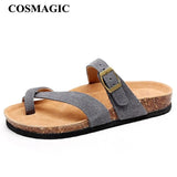 2023 New Summer Unisex Beach Cork Slippers Casual Women Men Nubuck Leather Solid Color Non-slip Flip Flops