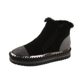 Women's boots Warm short fur plush winter ankle boots plus platform women's side zipper shoes women's comfort