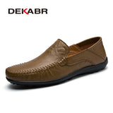Soft Leather Men Loafers New Handmade Casual Shoes Men Moccasins For Men Split Leather Flat Shoes Big size