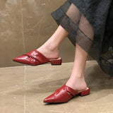 Summer Slippers Women Flip Flops New Casual Indoor Slides Pointed Toe Low Heel Female Shoes Ladies Outside Mules