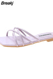 Women Slingback Sandals 2023 New Women's Shoes Summer Flats Casual Flip Flops Shallow Female Slides Open-toe