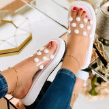 Summer Slippers lady Transparency PVC Slip on Slides Brand Round Toe Leather Flat Sandals Female Outdoor Casual Platform