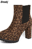 Design Gothic Boots Square Heel Platform Chunky Women Ankle Boots 2023 New Autumn Sexy Elegant Woman Shoes
