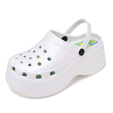 Platform Clogs Women Rainbow Print Height Increasing Fashion 5 CM High Heel Mule Garden Clogs Women's