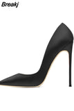 color plus size 45 46 stilettos pointed toe 8cm 10cm 12cm high heel customize daily wear concise women pump