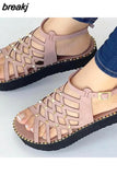 Women Sandals Ankle Strap Summer Shoes For Women Heels Sandals Lightweight Platform Sandals Summer Flat Heeled Sandalias