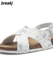 2023 New Beach Cork Sandals Casual Women Summer Buckle Strap Outside Non-slip Sandalias