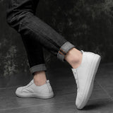 Men Casual Shoes genuine leather fashion Spring Autumn Trend Sneakers outdoor Leisure Flat Shoes men oxfords white shoes for