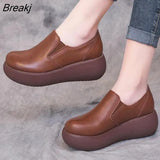 Wedges Shoes loafer round toe platform Pumps slip on Leisure party office lady casual