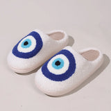 Hot Blue Ege Plush Slippers Women Winter Indoor Warm Lambs Wool Slides Shoes Woman Non Slip Soft Bedroom Cotton Shoes