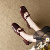 for Women 2023 Mary Jane Red Ladies Summer Footwear Japanese Style Lolita Low Heel Elegant with Bow Gothic Square Toe
