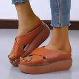 Women Thick Bottom Slippers Platform Chunky Heel Living Room Bathroom Slides Non Slip Shoes Ladies Female Open Toe