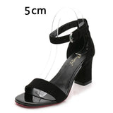 Women 2023 Summer Fashion Sandals Medium High Heel Block Heel Sandals Outdoor Fashion Sandals Women Heels Black Red