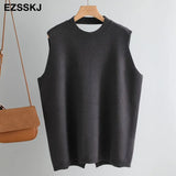 winter OVERSIZE thick Sweater vest women sleeveless warm Sweater Pullovers Women female o-neck LOOSE sweater