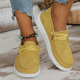 Lightweight Women's Loafers Comfy Plus Size Lace Up Canvas Sneakers Women Non Slip Flat Walking Shoes Female