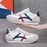 new autumn and winter leather leisure sports running shoes, versatile soft bottom breathable small white shoes