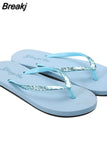 Women Flip Flops Flat Summer Shoe 2023 Outdoor Fashion Bling Women's Shoes Beach Slippers Comfortable Sandals Female Flipflop