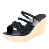 Heel Transparent Fashion Wearing Fish Mouth Sandals Women 2023 Summer Muffin Thick Soles Full-Size