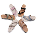 New Summer Women Wedge Beach Slipper Shoe Casual Cork Med Heel Outdoor Clogs Flip Flops