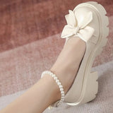 lolita Mary Jane Shoes platform shoes Women Spring Solid Color Thick Bottom Light Leather Shoes Tacones Plataforma