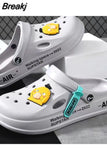 Men's Hole Shoes 2023 New Non-slip Thick-soled Casual Shoes Outerwear Beach Soft-soled Baotou Slippers Men's Slippers