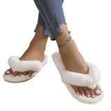 Size Padded Toe Cotton Slippers For Women 2023 Autumn And Winter New Home Hair Slippers Large Size Shoes Fluffy