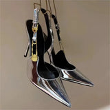 Stiletto Sandals For Women's Wedding Shoes Shiny Rhinestone Pumps Banquet Brand Pointed Toe High Heels Shoes For