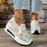 Embroidery Loafers Shoes for Women 2023 Summer Breathable Mesh Platform Sneakers Woman Comfortable Slip On Casual