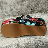 Printed Chunky Platform Slippers Women Summer 2023 Hollow Out Wedge Sandals Woman Thick Bottom Beach Sandalias Size