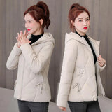 Women's Winter Jacket Parkas Short 2021 New Fashion Women's Winter Coat Down Jacket Outwear Hooded Basic Jacket