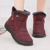 Waterproof Snow Boots for Women Non Slip Thick Plush Platform Ankle Boots Woman Plus Size Winter Cotton Padded Shoes