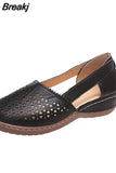 Baotou Sandals Women's Summer New Round Toe Breathable Casual Solid Color Non-slip Flat Large Size Women's