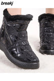 Women Fashion Waterproof Snow Boots For Winter Shoes Women Ankle Boots Plush Winter Botas Mujer Alphabet Botines
