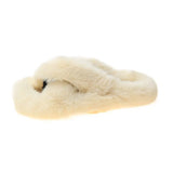 Winter Women Slippers Faux Fur Fully Wrapped Sole Vamp Furry Slippers Black Female Warm Flats Large Size Slides Cozy