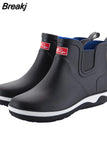 Rain shoes Men Waterproof Rain Boots Non-Slip Rubber Boots Shoes Removable Velvet Cover Four Seasons Work Rubber