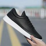 All-Match Men's Soft-Soled Comfortable Casual White Shoes Solid Color Non-Slip Wear-Resistant Vulcanized Shoes for