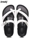 2023 New Summer Unisex Beach Cork Slippers Casual Women Men Nubuck Leather Solid Color Non-slip Flip Flops
