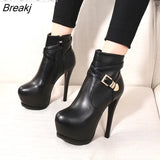 Ankle Boots High Heels Women Shoes Peep Toe Sexy Lady Chelsea Boots Party Thin Heeled Size 35-40 Boots Female Women